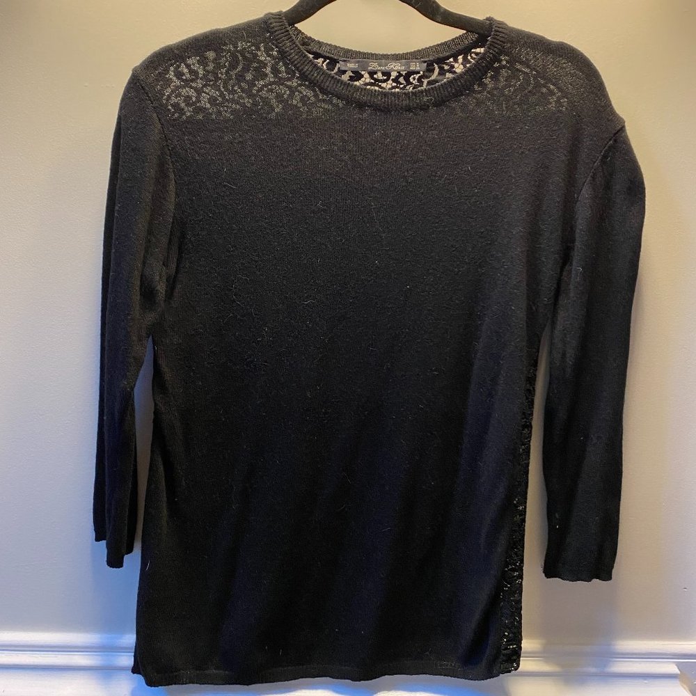 Dara Knit Black Lace-back Sweater